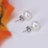 Women's Natural Freshwater Pearl Earrings With Alloy Inlaid Artificial And Semiprecious Stones Geometric Style