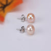 Women's Natural Freshwater Pearl Earrings With Alloy Inlaid Artificial And Semiprecious Stones Geometric Style