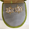 Women's Natural Freshwater Pearl Earrings With French Highgrade Zircon And Maple Leaf Design 18K Gold Colorpreserving