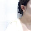 Women's Natural Freshwater Pearl Earrings With French Highgrade Zircon And Maple Leaf Design 18K Gold Colorpreserving