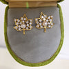 Women's Natural Freshwater Pearl Earrings With French Highgrade Zircon And Maple Leaf Design 18K Gold Colorpreserving