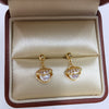 Women's Natural Freshwater Pearl Earrings With Microinlaid Zircon Oblate Shape