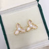 Women's Natural Freshwater Pearl Earrings With Painted Threepetal Flower Design 18K Goldfilled Colorpreserving