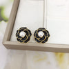 Women's Natural Freshwater Pearl Earrings With S925 Sterling Silver And 18K Gold Flat Round And Bun Round Shapes
