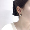 Women's Natural Freshwater Pearl Earrings With S925 Sterling Silver And 18K Gold Flat Round And Bun Round Shapes