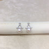 Women's Natural Freshwater Pearl Geometric Triangle S925 Sterling Silver Earrings