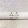 Women's Natural Freshwater Pearl Geometric Triangle S925 Sterling Silver Earrings