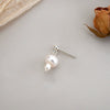 Women's Natural Freshwater Pearl Mushroom Earrings Candy Color Oblate Shape