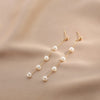 Women's Natural Freshwater Pearl Nearly Round Earrings
