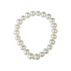 Women's Natural Freshwater Pearl Nearly Round Elastic Bracelet With Silverplated Beads And Highend Design