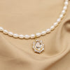 Women's Natural Freshwater Pearl Necklace With Geometric Pearl Chain Retro Clavicle Necklace Electroplated Non Fading Jewelry