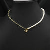 Women's Natural Freshwater Pearl Necklace With Geometric Pearl Chain Retro Clavicle Necklace Electroplated Non Fading Jewelry