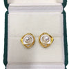 Women's Natural Freshwater Pearl Oblate Earrings 18K Goldfilled S925 Sterling Silver