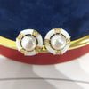Women's Natural Freshwater Pearl Oblate Earrings 18K Goldfilled S925 Sterling Silver