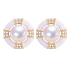 Women's Natural Freshwater Pearl Oblate Earrings 18K Goldfilled S925 Sterling Silver