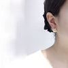 Women's Natural Freshwater Pearl Oblate Round Earrings 18K Goldfilled