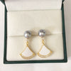 Women's Natural Freshwater Pearl Oblate S925 Sterling Silver Earrings