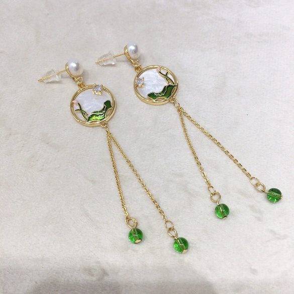 Women's Natural Freshwater Pearl Oblate S925 Sterling Silver Earrings