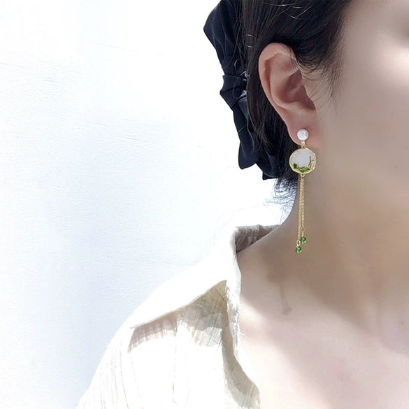 Women's Natural Freshwater Pearl Oblate S925 Sterling Silver Earrings