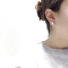 Women's Natural Freshwater Pearl S925 Sterling Silver Earrings With Microinlaid Zircon Bow Tassel And Oblate Shape