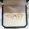 Women's Natural Freshwater Pearl S925 Sterling Silver Oblate Earrings