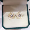 Women's Natural Freshwater Pearl S925 Sterling Silver Oblate Earrings