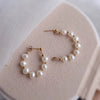 Women's Natural Freshwater Pearl 925 Silver Needle Round Earrings