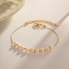 Women's Natural Freshwater Pearl Stainless Steel Geometric Electroplated Bracelet