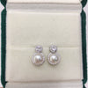 Women's Natural Freshwater Pearl Stud Earrings S925 Sterling Silver 18K Gold Flat Round And Oblate Shape