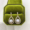 Women's Natural Freshwater Pearl Zircon Drop Earrings With 18K Gold Color Preservation Oblate Shape