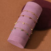 Women's Natural Garnet Beaded Double Layer Titanium Steel And 18K Gold Electroplated Geometric Fashion Bracelet