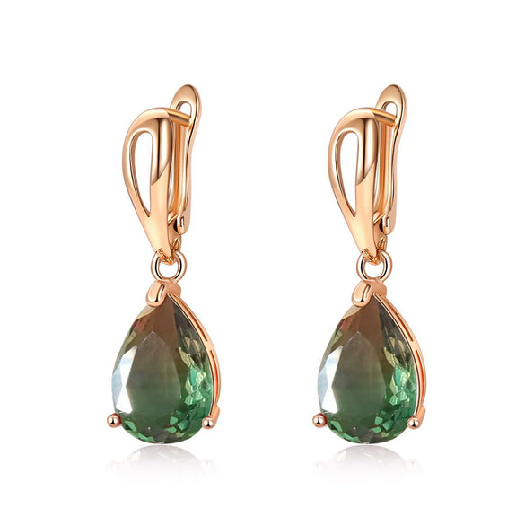 Women's Natural Gem Drop Shape Earrings With Electroplated Finish Fashion Jewelry