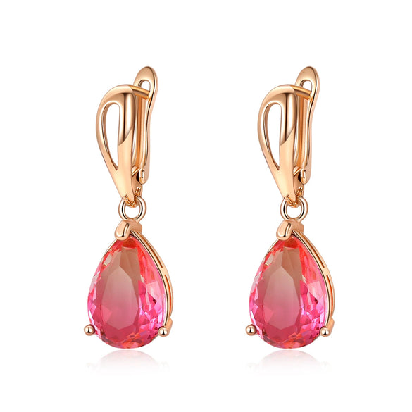 Women's Natural Gem Drop Shape Earrings With Electroplated Finish Fashion Jewelry