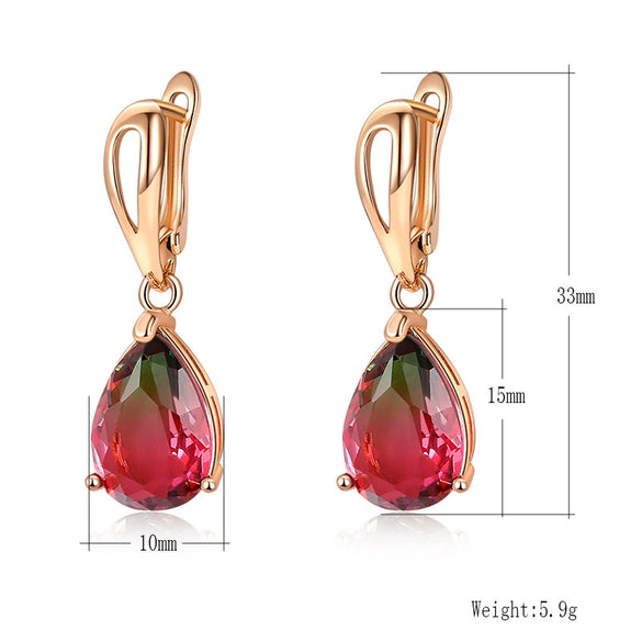 Women's Natural Gem Drop Shape Earrings With Electroplated Finish Fashion Jewelry