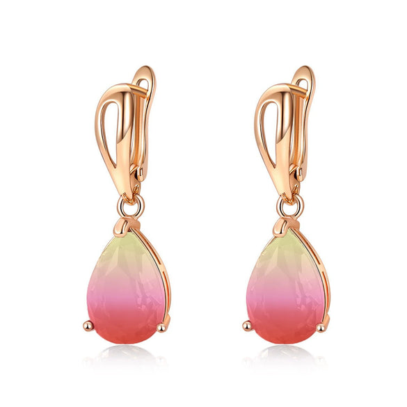 Women's Natural Gem Drop Shape Earrings With Electroplated Finish Fashion Jewelry