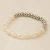 Women's Natural Geometric Freshwater Pearl 316L Stainless Steel Bracelet With Electroplating