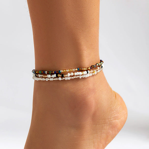 Women’s Natural Geometric Rice Bead Bracelet Set Creative Fashion Beaded Jewelry