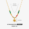 Women's Natural Geometric Stainless Steel And Titanium Steel Beaded Sun Necklace With Electroplating