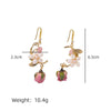 Women's Natural Pearl Flower Titanium Steel Geometric Electroplated Earrings