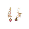 Women's Natural Pearl Flower Titanium Steel Geometric Electroplated Earrings
