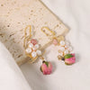 Women's Natural Pearl Flower Titanium Steel Geometric Electroplated Earrings