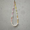 Women's Natural Pearl Geometric Style Hand Knitted Ball Chain Clavicle Necklace
