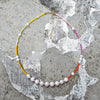 Women's Natural Pearl Geometric Style Hand Knitted Ball Chain Clavicle Necklace