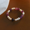 Women's Natural Pearl Handmade Bracelet With Flower And Geometric Patterns Minimalist Style