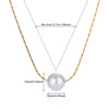 Women's Natural Pearl Pendant Necklace Titanium Steel Light Luxury Minimalist Round Snake Chain