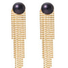 Women's Natural Pearl Tassel Dualpurpose Earrings Retro Luxury Colorpreserving Electroplating Geometric Design