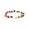 Women's Natural Retro Style Handwoven Glass And Glaze Beaded Bracelet With Geometric Pattern And Colorful Natural Pearl Gravel