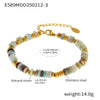 Women's Natural Stone Abacus Beads Bracelet Light Luxury 316L Stainless Steel 18K Gold Plated Geometric Decoration