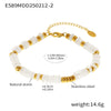 Women's Natural Stone Abacus Beads Bracelet Light Luxury 316L Stainless Steel 18K Gold Plated Geometric Decoration