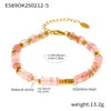 Women's Natural Stone Abacus Beads Bracelet Light Luxury 316L Stainless Steel 18K Gold Plated Geometric Decoration
